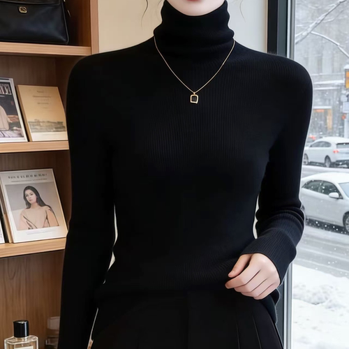 羊毛打底衫女堆堆领秋冬2026新款今年流行爆款修身高领毛衣针织衫