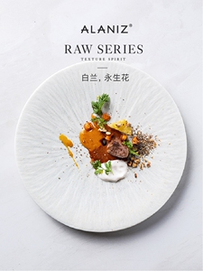 alaniz南兹白兰牛排盘子平盘浅盘西餐盘家用陶瓷盘子菜盘西餐餐盘