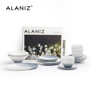alaniz南兹釉下彩挪威碗碟套装家用陶瓷乔迁餐具套组礼盒陶瓷餐具