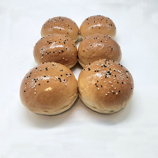 奶油猪扒包面包胚圆形手工汉堡胚子供应咖啡厅茶餐厅96个整箱装