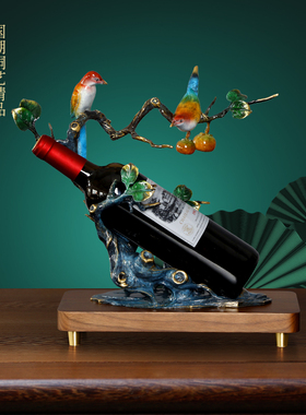 客厅酒柜酒店会所酒架桌面铜摆件