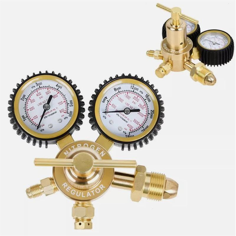 氮气调节器 0-800 PSI输送压力黄C铜材质 CGA580进气螺纹N2减压阀