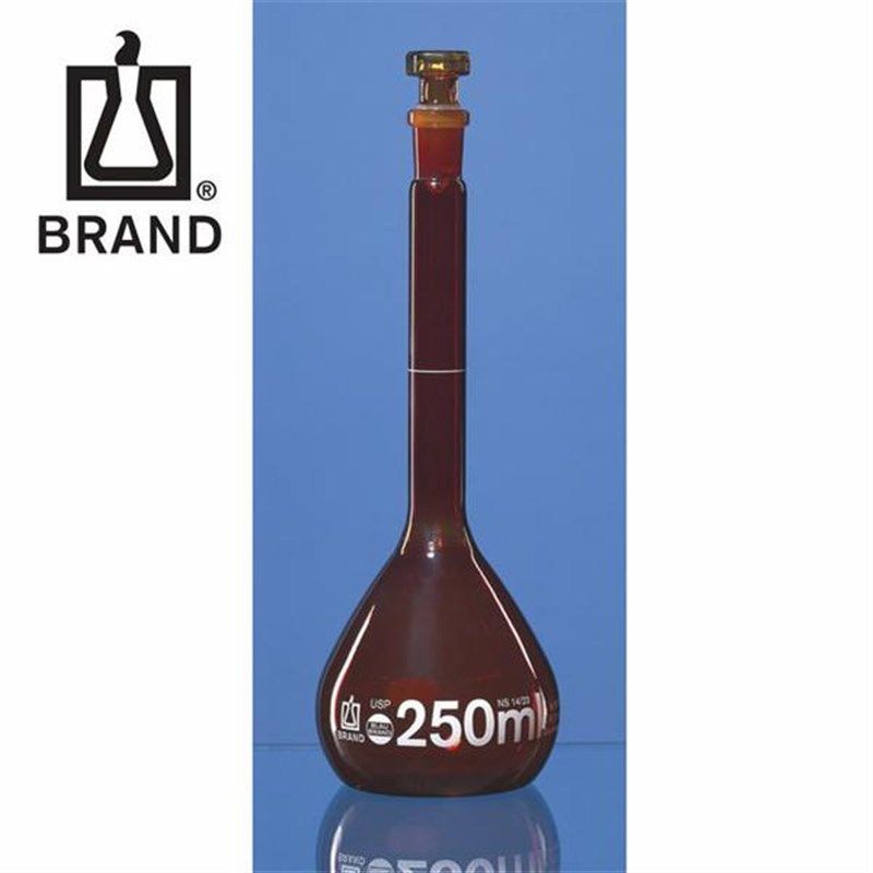 BLAU棕色Boro3.3玻璃容量瓶A级玻璃T瓶塞USP