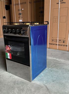 工厂独立式厨房4头不锈钢烤箱煤气灶商用 自动T点火式燃气灶烤