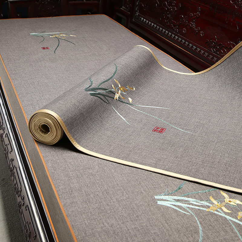 中式红木沙发坐垫防滑实木家具座垫盖巾罗汉床沙发垫套罩盖布定制