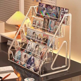 桌面收纳盒小痛柜吧唧整理展示透明塑料亚克力防尘大容量谷子手办