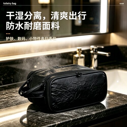 时尚款男士旅行大容量防水洗漱包