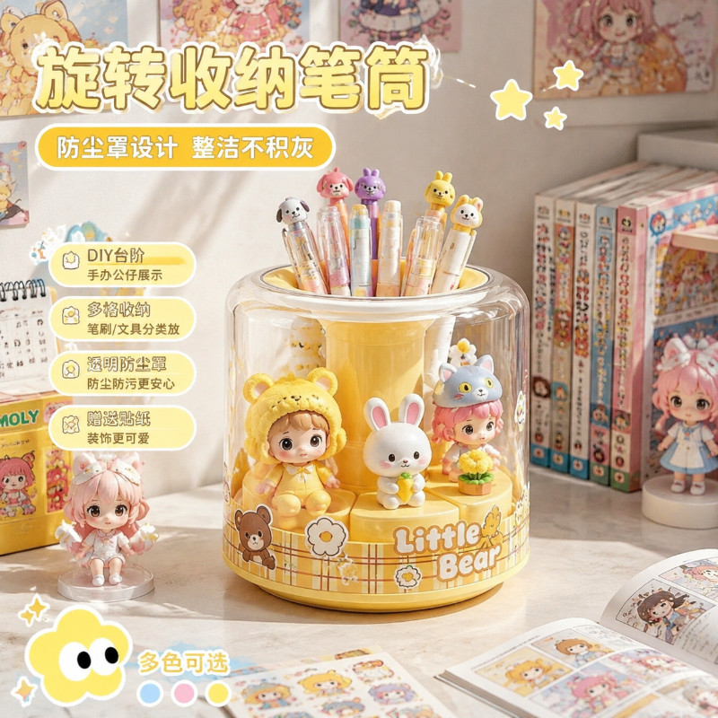 可旋转多功能盲盒笔筒收纳盒图片