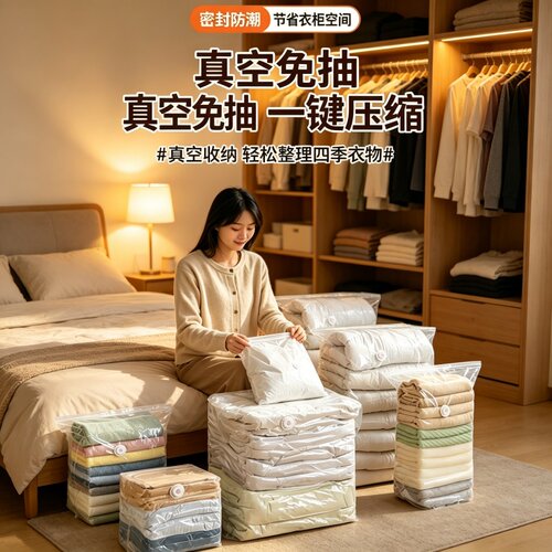 免抽气加厚真空压缩袋衣被通用
