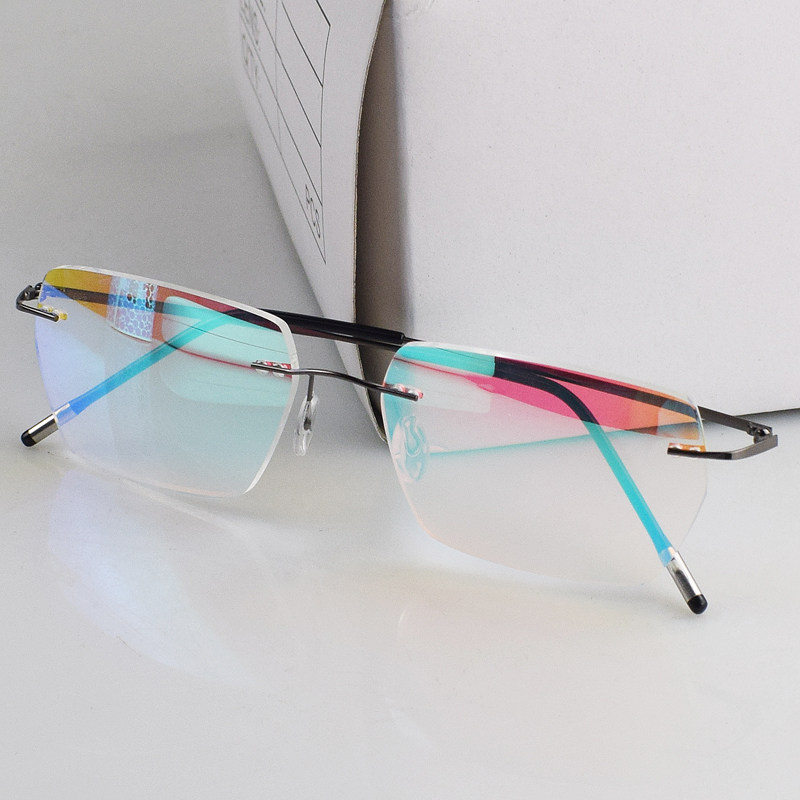 无框钛合金色盲色弱眼镜辅助矫正纠正红绿眼镜可配近视有度数