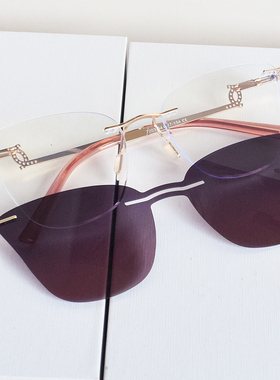 磁吸套镜无框近视太阳镜眼镜女有度数墨镜高级感韩版