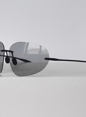 无框偏光太阳镜男司机开车驾驶镜 大框墨镜大脸圆脸眼镜钓鱼遮阳