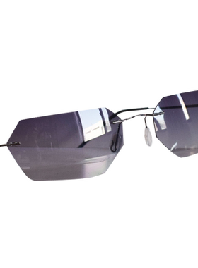 轻盈无框偏光太阳镜男 变色墨镜司机开车驾驶镜多边形不规则