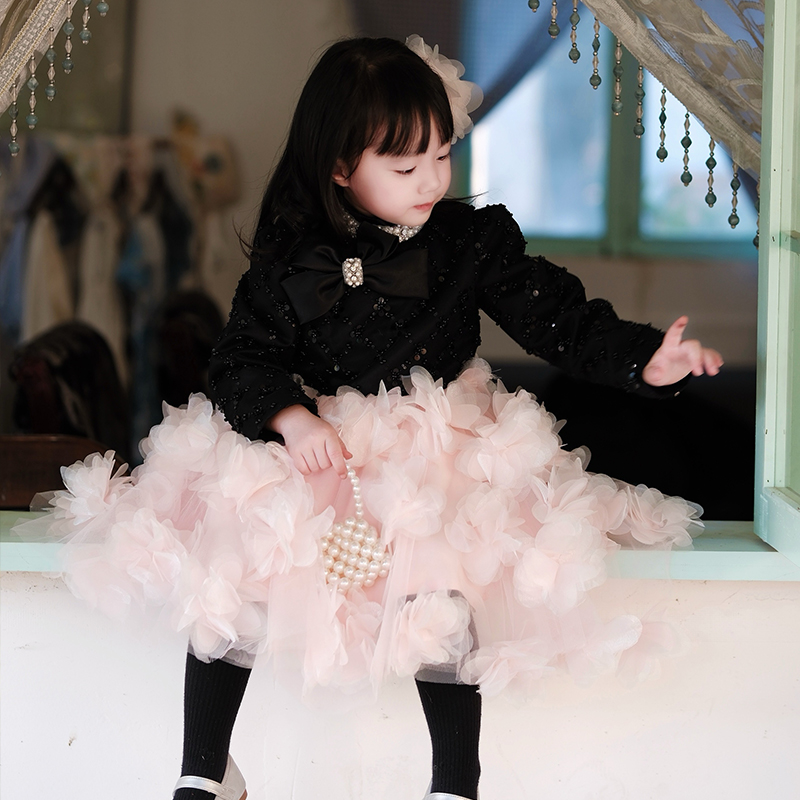 儿童礼服裙轻奢小众高端钢琴演奏