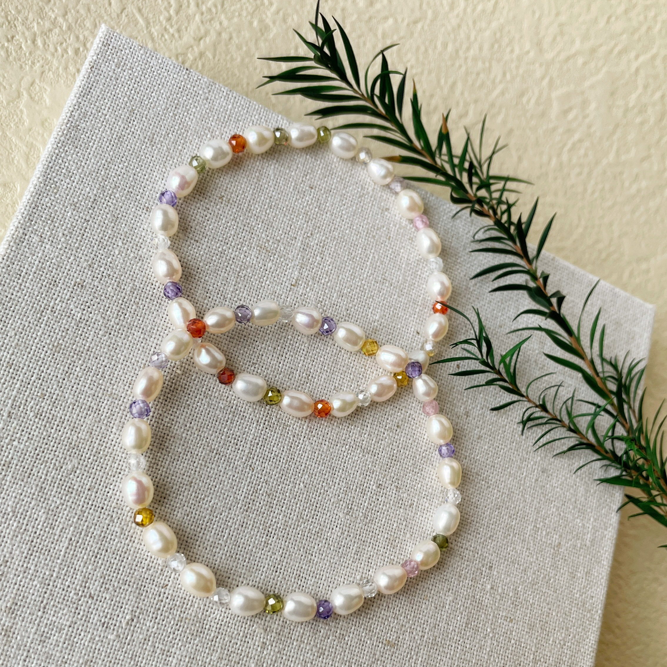 天然淡水珍珠轻奢彩色手链礼物女