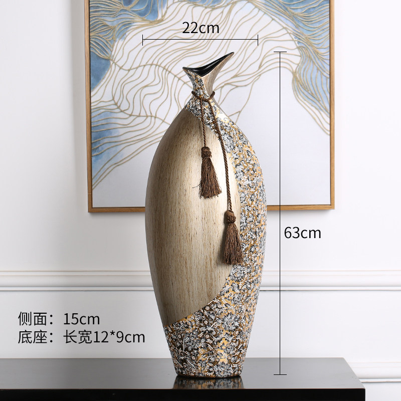 欧式轻奢陶瓷贴花花瓶摆件美式客厅电视柜酒柜家居玄关装饰摆件
