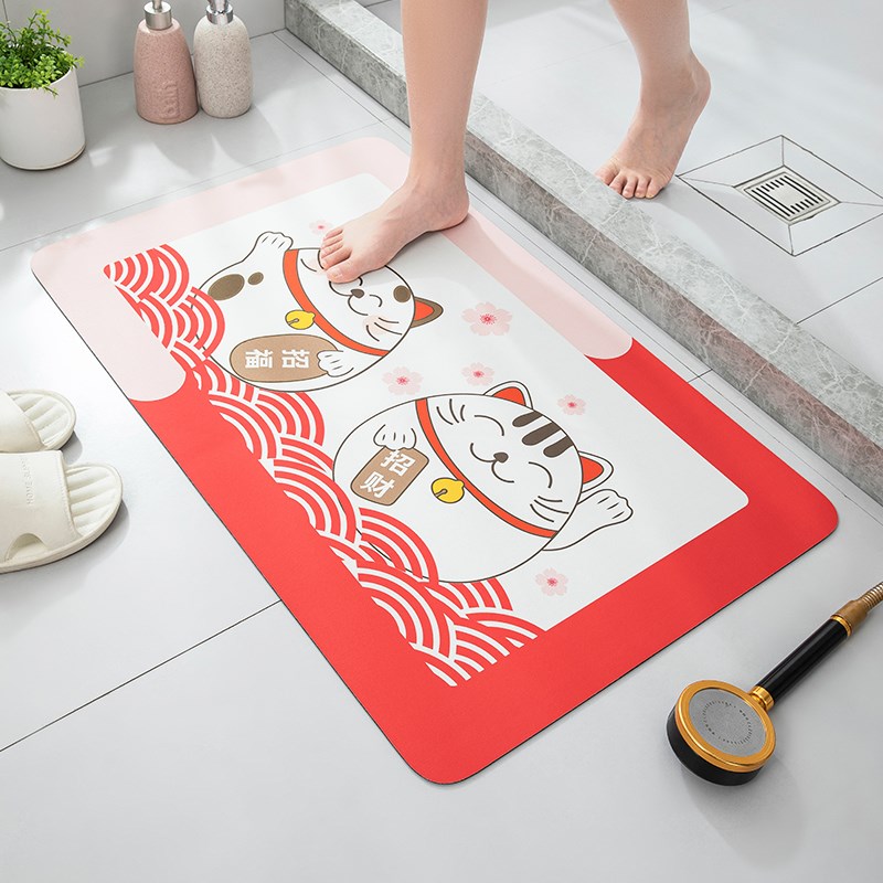 软硅藻泥吸水垫地垫浴室卫生间厕所厨房入户进门口防滑脚垫门垫子