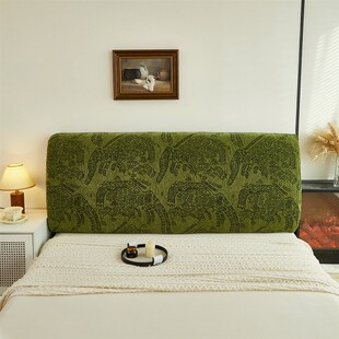 2025新款中古风加厚雪尼尔床头罩双面可用布艺木板床皮床弹力