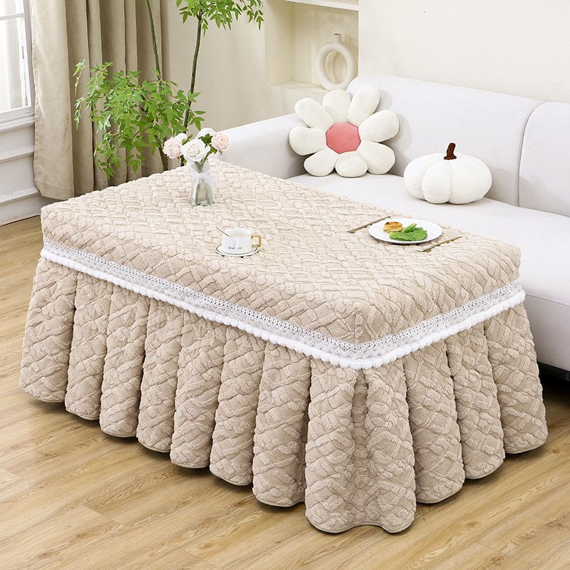 加绒加厚烤火桌子罩套长方形茶几桌布取暖桌罩电炉子罩烤火被新款