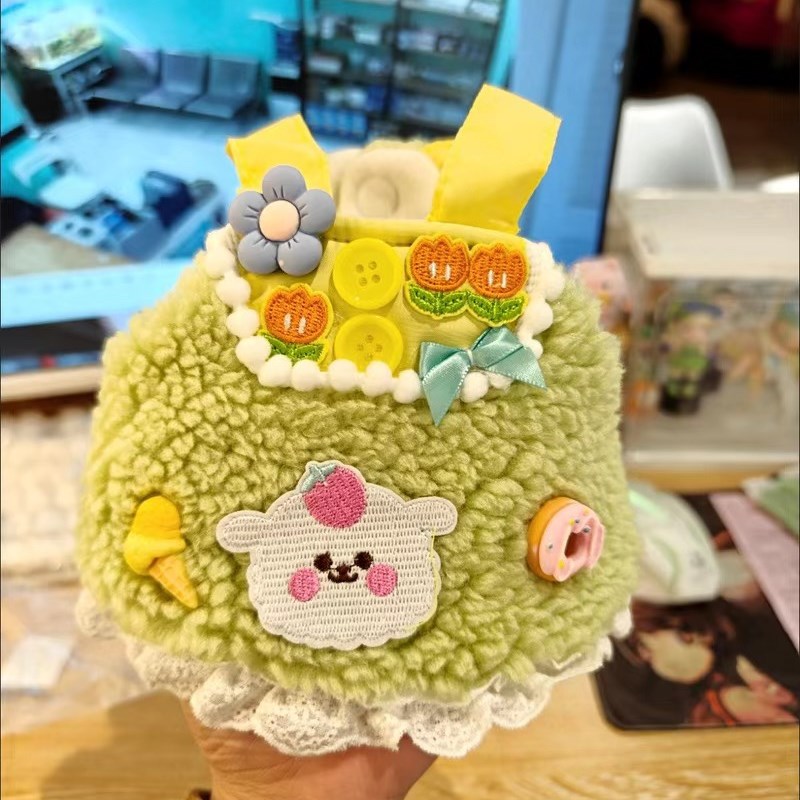 宠物秋冬绒衣衣服狗狗猫咪秋冬保暖可爱小羊背带泰迪博美小马猫咪