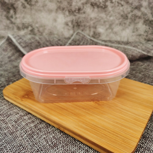 550ml700ML椭圆形塑料保鲜盒豆乳盒网红饱饱碗千层蛋糕水果捞盒