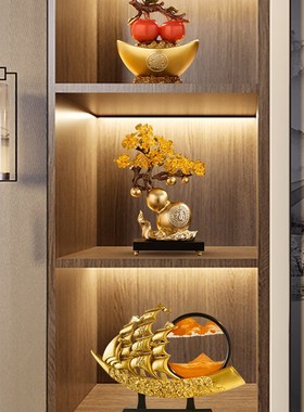 轻奢高档酒柜摆件装饰品2025新款家居电视机柜桌面摆放艺术工艺品