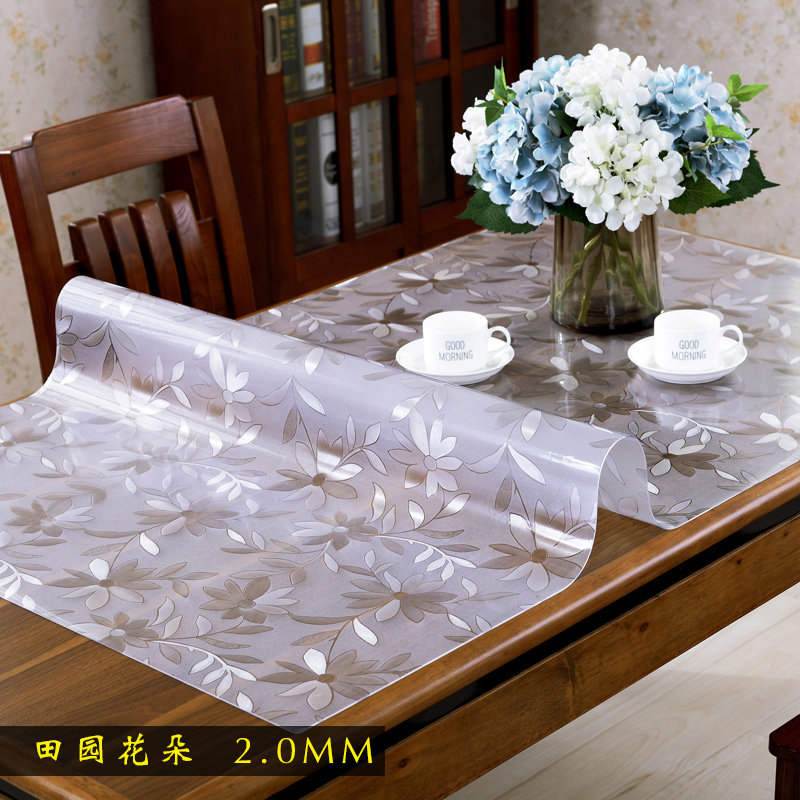 PVC防水软材质玻璃彩色塑料餐桌布 磨砂桌垫免洗茶几垫台布水晶板
