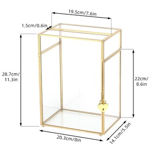 婚礼卡片收纳盒透明玻璃礼箱生日宴会贺卡箱带锁家居收纳盒子摆件