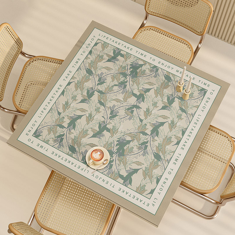 美式餐桌布防油防水防烫免洗正方形家用八仙桌四方桌垫小茶几台布