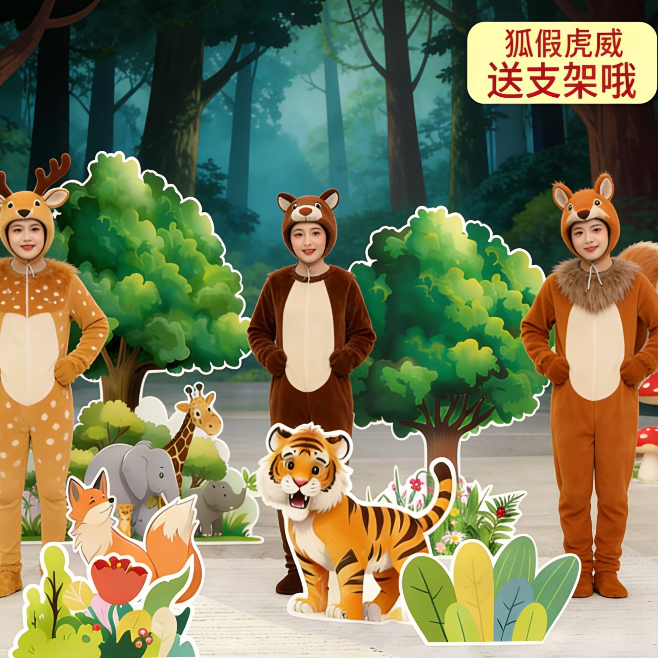 KT板狐假虎威舞台表演道具幼儿园