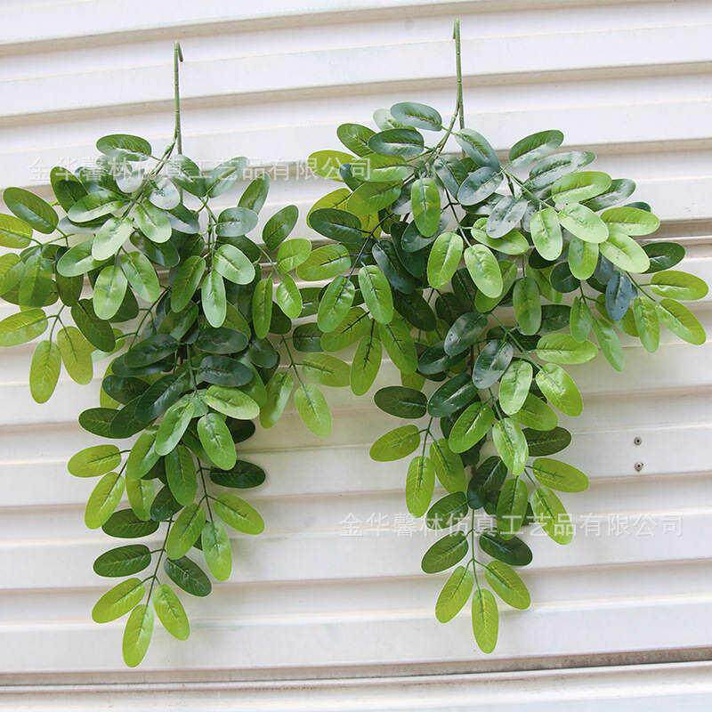 新品上市槐树叶绿景园林工程装饰叶子仿真树叶过胶豆花叶槐花树叶