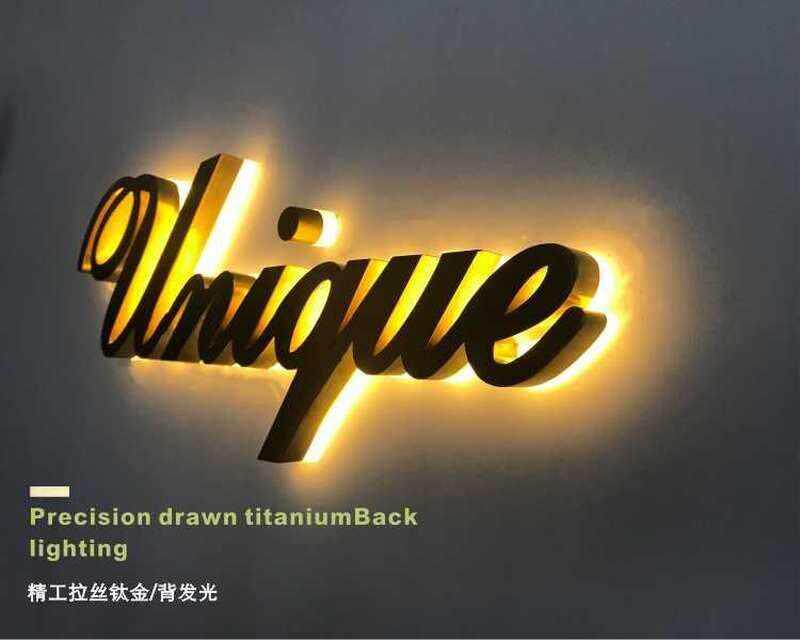 门头水晶发光字定做广告牌创意拉丝不锈钢户外店铺招牌loo定制