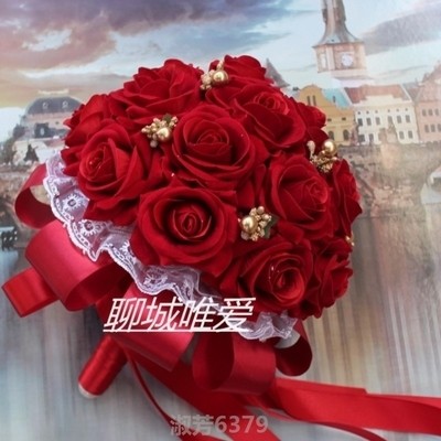 新郎手捧花结婚花束摆放客厅婚房花嫁影楼拍摄用品装饰花外景旅拍