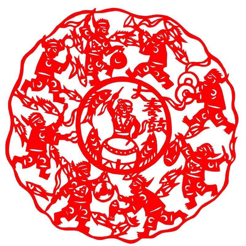 滑雪冰雪运动2022东澳会帮助鼓a4红宣纸m纯手工剪纸刻纸窗花镂空