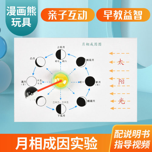 小学生科学实验学教具儿童stem益智科技小制作小发明材料月相成因