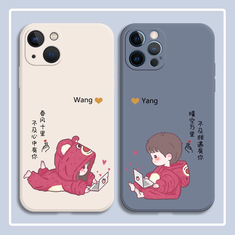 适用任意型号iPhone14Pro手机壳12苹果13粉色小熊11荣耀70情侣80p华为mate50pro定制Reno9/vivoX90/荣耀80k50