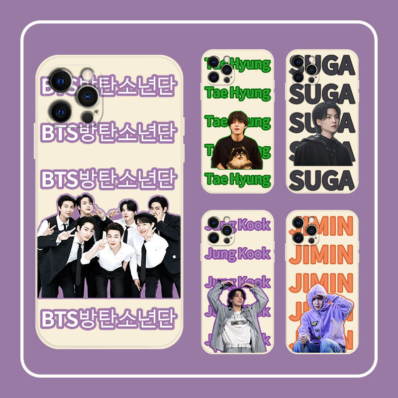 BTS防弹少年团金硕珍闵玧其郑号锡金南俊朴智旻金泰亨田柾国原创适用苹果vivo华为OPP小米透明古董白玻璃手机