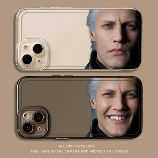 维吉尔手机壳鬼泣适用苹果15表情包iphone14promax周边13光栏12mini五11新款x光栅8plus大病xr搞怪趣味xs套se