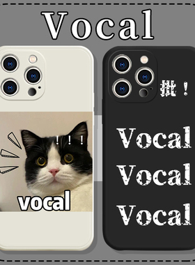 vocal手机保护壳苹果14华为mate60英文iPhone15promax小米13表情包OPPO显眼包vivo恶搞12创意11个性40沙雕30x