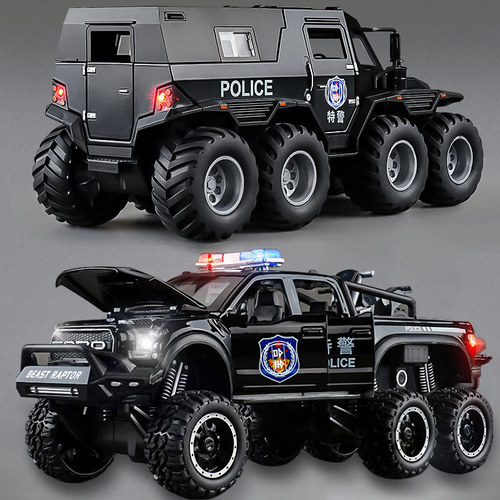 大号仿真警车玩具越野车