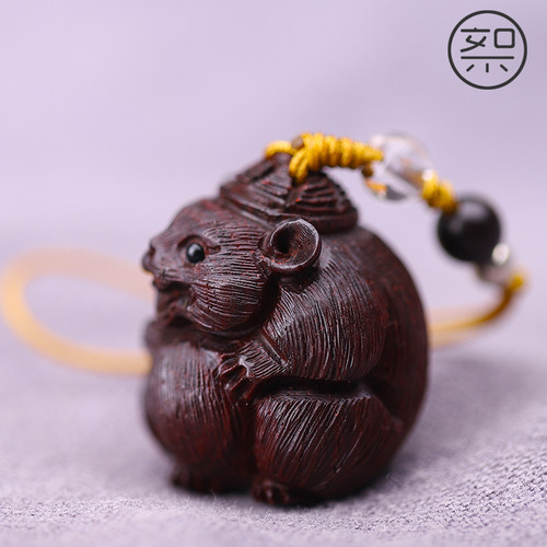 絮旧挂件印度小叶紫檀木雕刻小件
