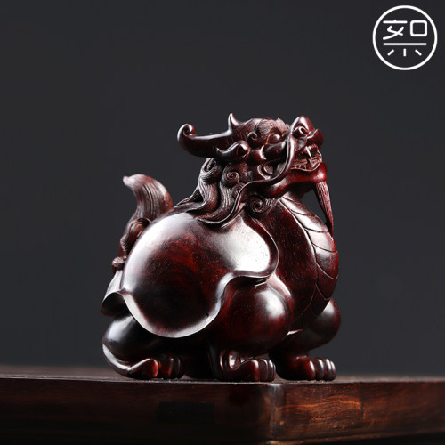 印度小叶紫檀龙龟摆件