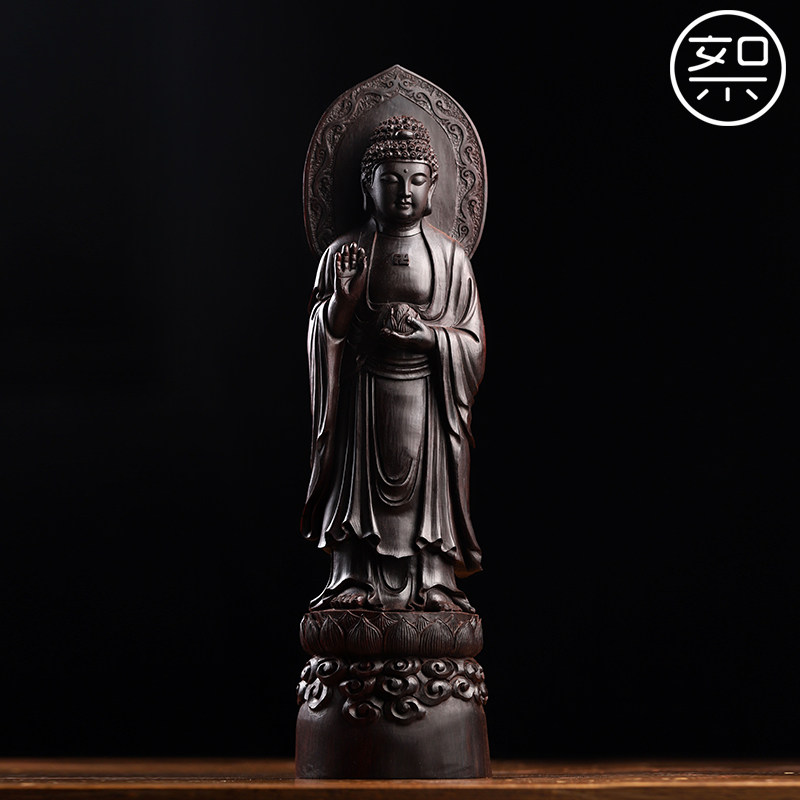 絮旧印度小叶紫檀大日如来摆件案几檀香紫檀高端红木手工雕刻供奉