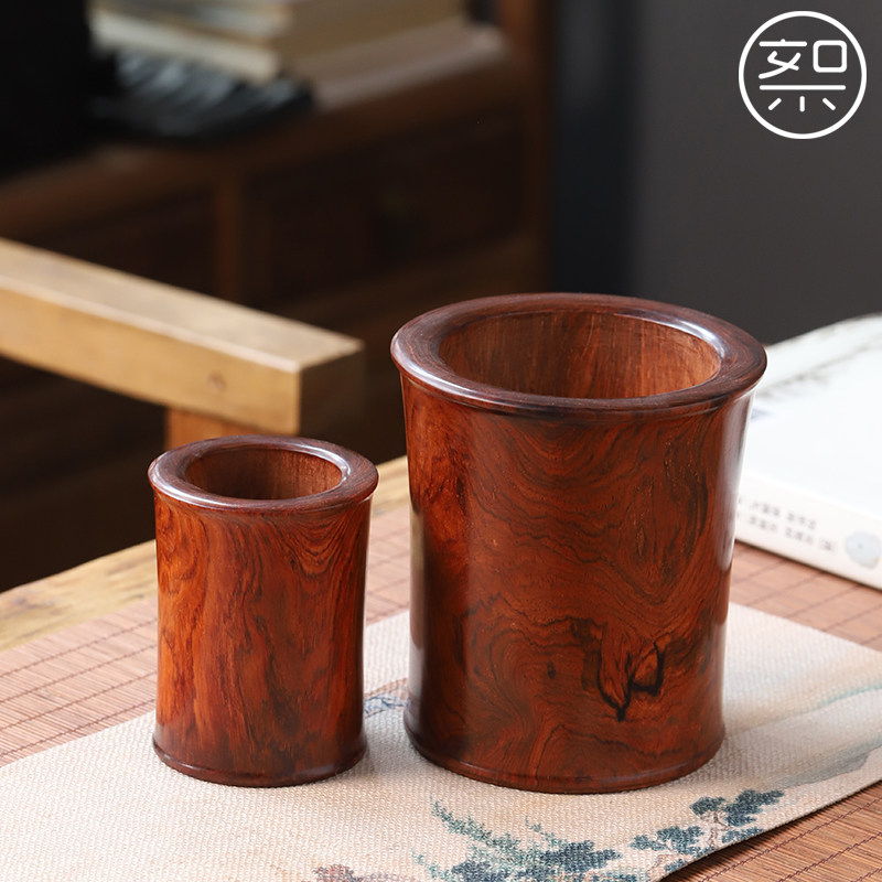 海南黄花梨笔筒一套降香黄檀香