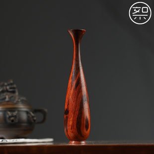 絮旧净瓶花瓶东瓶西镜中堂博古架摆件印度小叶紫檀红木檀香紫檀木