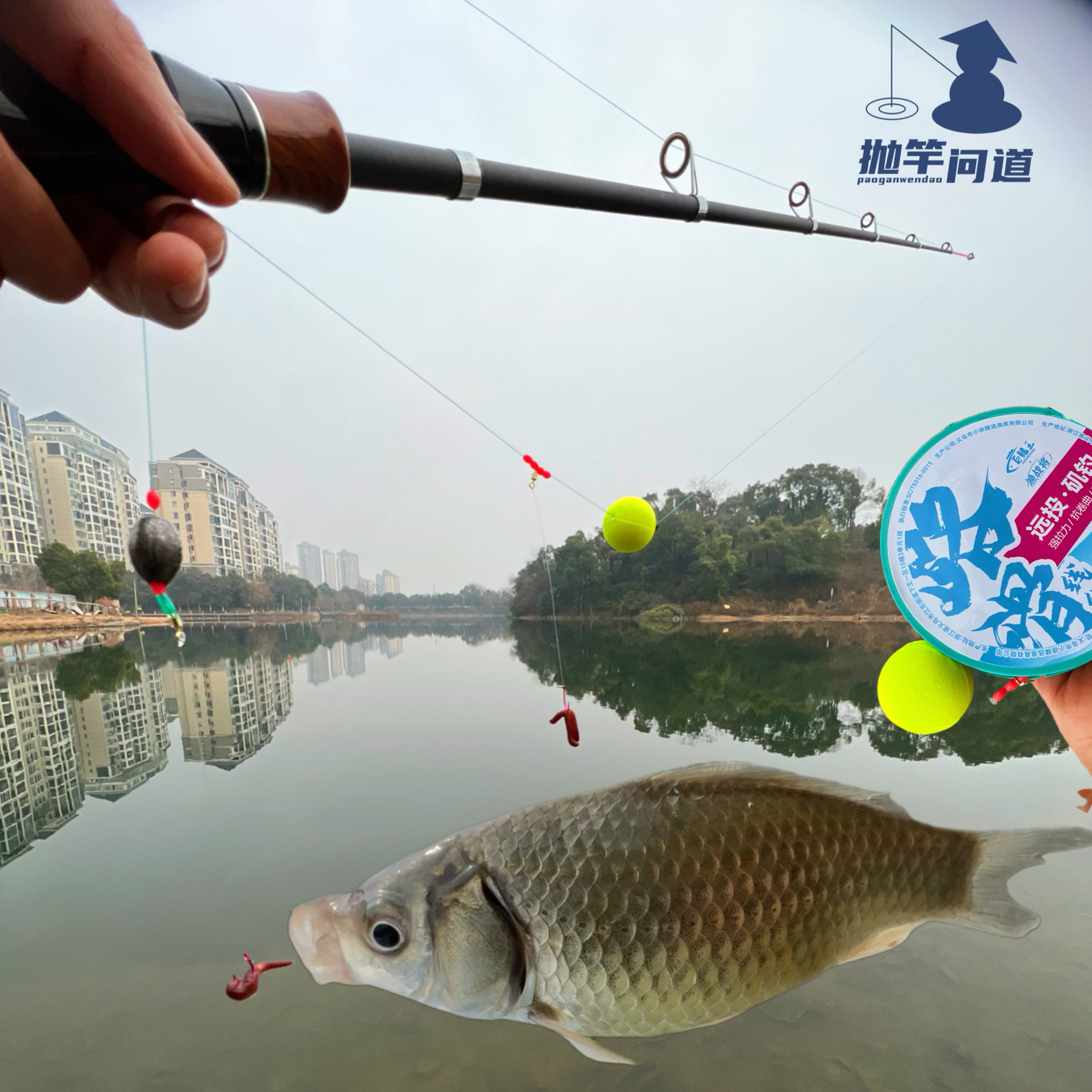抛竿问道路亚逗钓线组套装洛阳球自动到底免调漂拖逗路亚远投钓组