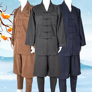 僧服新品冬季雪花呢短褂免绑腿套装加厚和尚出家人服男女师父僧衣