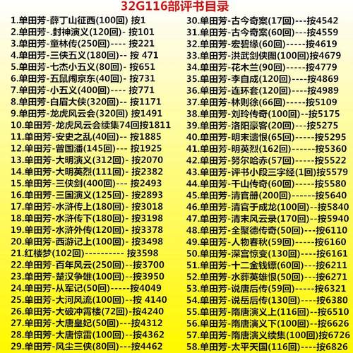 评书全集存储卡老年人32G内存卡单田芳刘兰芳音频mp3收音机TF卡播