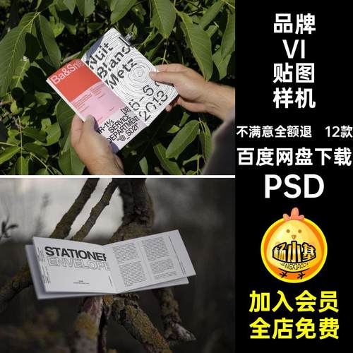 品牌VI贴图样机12款产品画册创效果图场景PSD实景文高级psd名片