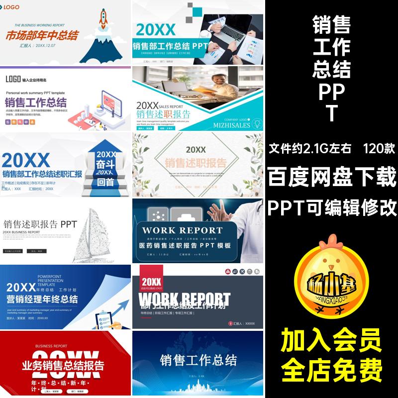 汇报计划ppt素材个人年度业务员述职销售工作总结模板市场部年中